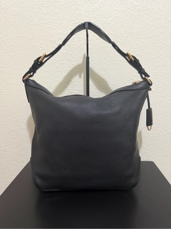 MCM Black Leather Shoulder Hobo with Gold Hardware main image 2